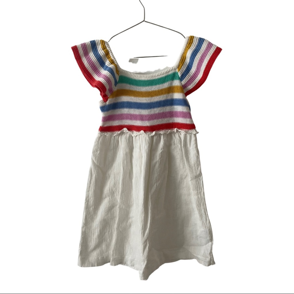 J. Crew Crew Cuts Crochet Rainbow Sun Dress with Cotton Skirt